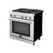 Alta Qualita 30-Inch Gas Range with 4 Burners & Temperature Gauge in - angle view
