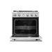 Alta Qualita 30-Inch Gas Range with 4 Burners & Temperature Gauge in - side view