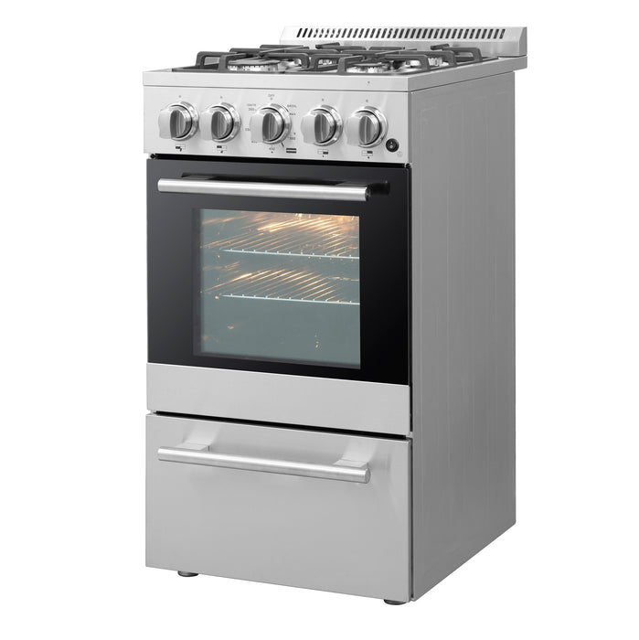 Forno 20″ Lamazze Gas Range with 4 Sealed Burners - FFSGS6265-20 FORNO