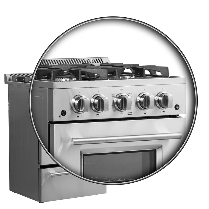 Forno 24″ Breno Gas Range with 4 Sealed Burners - FFSGS6272-24 FORNO