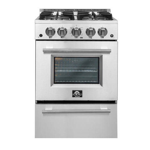 Forno 24″ Breno Gas Range with 4 Sealed Burners - FFSGS6272-24 FORNO