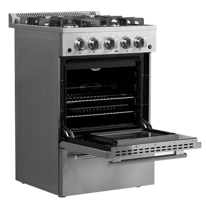 Forno 24″ Breno Gas Range with 4 Sealed Burners - FFSGS6272-24 FORNO