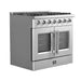 Forno 36″ Vittorio French Door Freestanding Gas Range with 6 Sealed Burners - FFSGS6444-36 FORNO