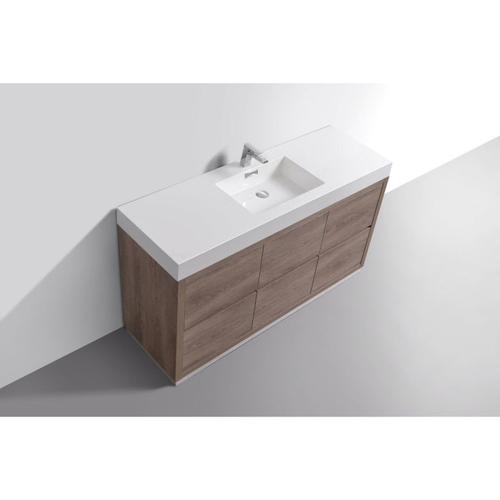 KubeBath Bliss 60" Free Standing Modern Bathroom Vanity KubeBath