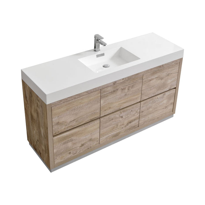 KubeBath Bliss 60" Free Standing Modern Bathroom Vanity KubeBath