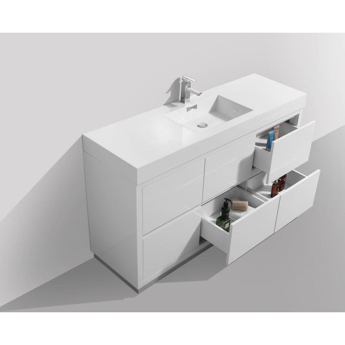 KubeBath Bliss 60" Free Standing Modern Bathroom Vanity KubeBath