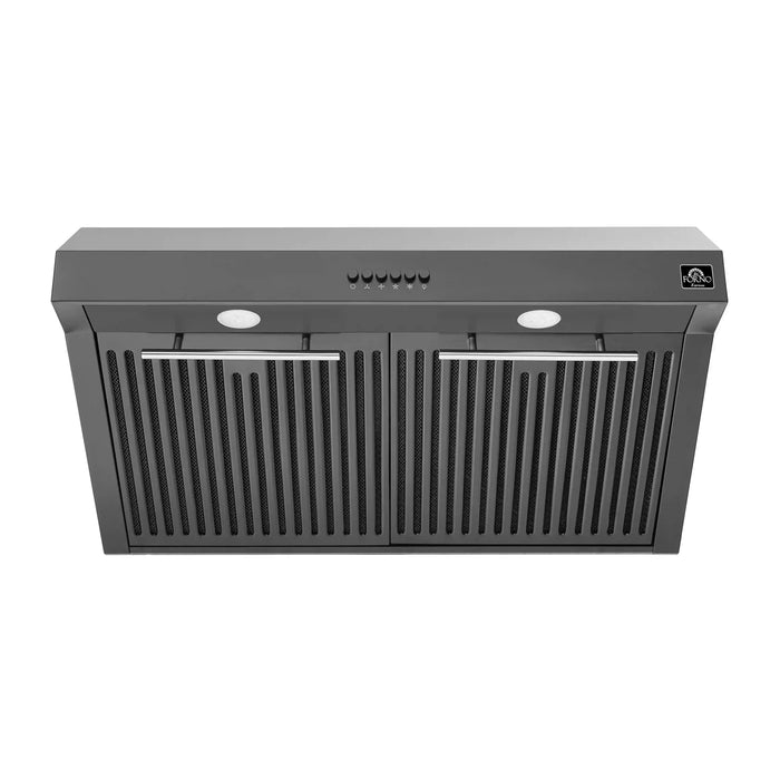 Forno Bari Espresso 30-Inch 400 CFM Under Cabinet Range Hood in Black FRHUC5255-30BLK FORNO