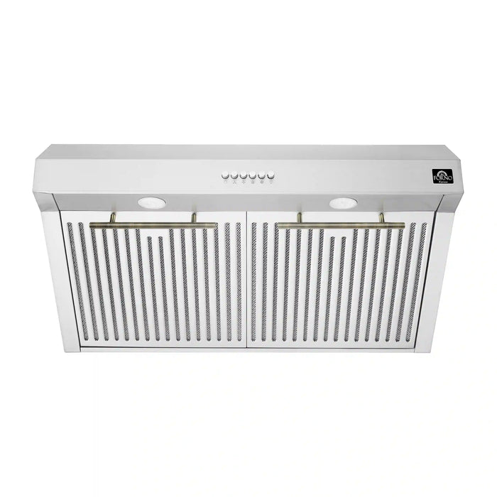 Forno Bari Espresso 30-Inch 400 CFM Under Cabinet Range Hood in Stainless Steel FRHUC5255-30S FORNO