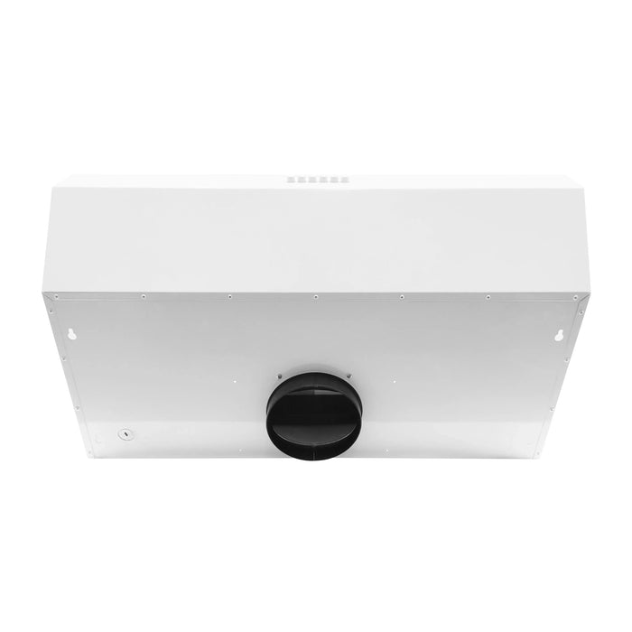 Forno Bari Espresso 30-Inch 400 CFM Under Cabinet Range Hood in White with Brass/Stainless Steel Handle FRHUC5255-30WHT FORNO