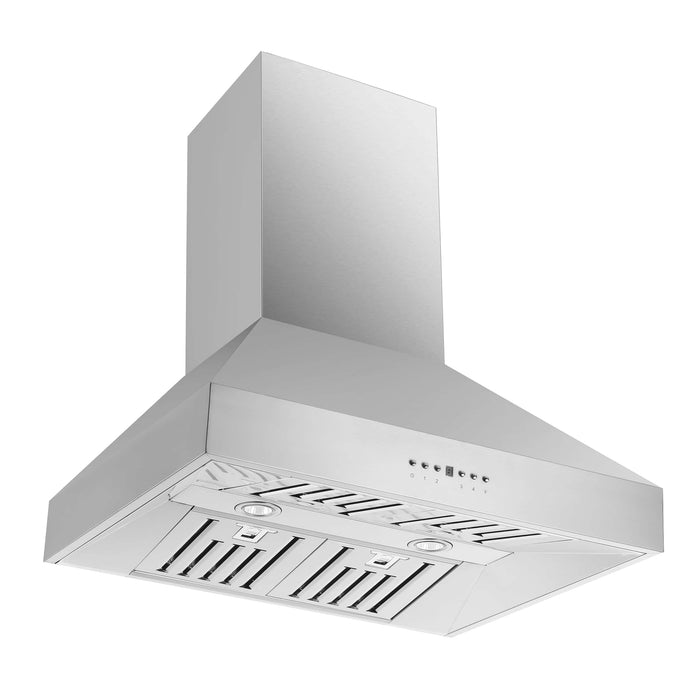 Forno 5-Piece Appliance Package - 30-Inch Electric Range, Wall Mount Range Hood, Pro-Style Refrigerator, Dishwasher, and Microwave Oven in Stainless Steel FORNO