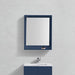 KubeBath Kube 24" Blue Finish Framed Mirror With Shelve KubeBath
