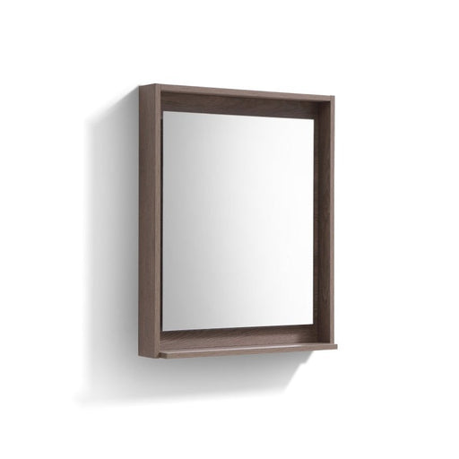 KubeBath Kube Butternut Finish Framed Mirror With Shelve KubeBath