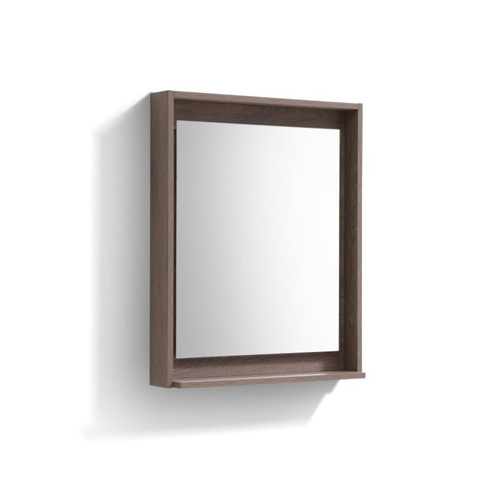 KubeBath Kube Butternut Finish Framed Mirror With Shelve KubeBath