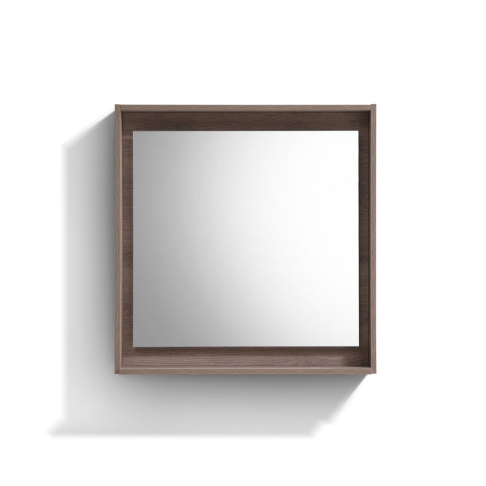 KubeBath Kube Butternut Finish Framed Mirror With Shelve KubeBath