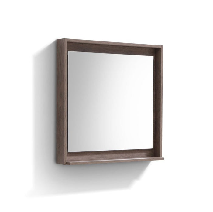 KubeBath Kube Butternut Finish Framed Mirror With Shelve KubeBath