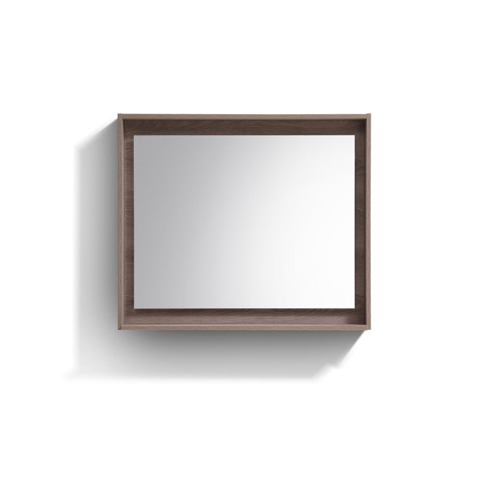 KubeBath Kube Butternut Finish Framed Mirror With Shelve KubeBath