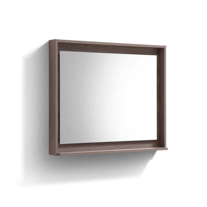 KubeBath Kube Butternut Finish Framed Mirror With Shelve KubeBath