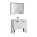 KubeBath Bosco Modern Bathroom Vanity with Quartz Countertop and Matching Mirror KubeBath