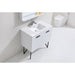 KubeBath Bosco Modern Bathroom Vanity with Quartz Countertop and Matching Mirror KubeBath