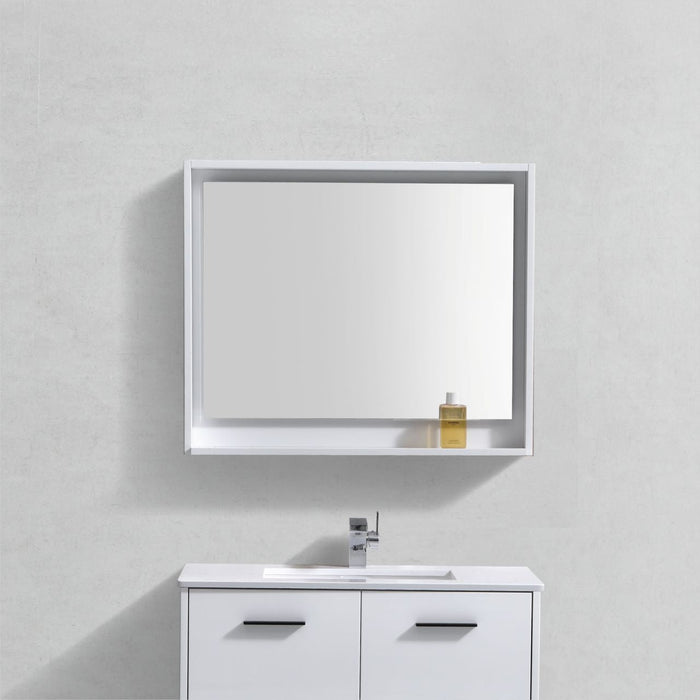 KubeBath Bosco 36" Framed Mirror With Shelve KubeBath
