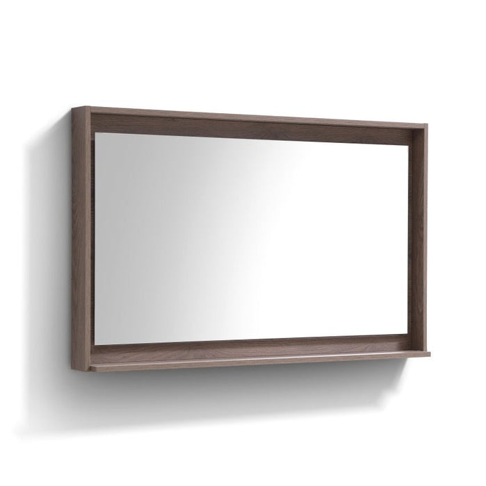 KubeBath Kube 48" Butternut Framed Mirror With Shelve KubeBath
