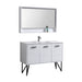 KubeBath Bosco Modern Bathroom Vanity with Quartz Countertop and Matching Mirror KubeBath