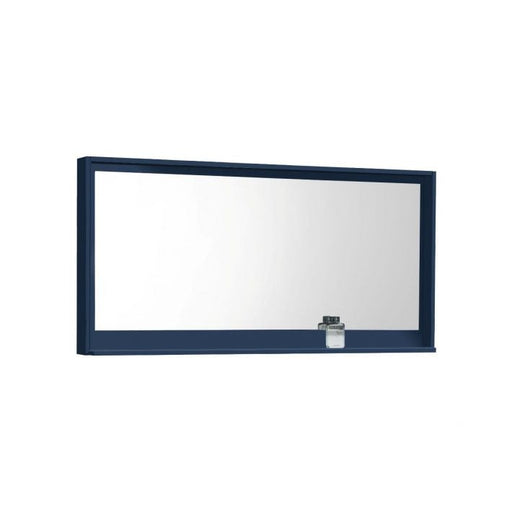 KubeBath Kube 70" Blue Finish Framed Mirror With Shelve KubeBath