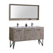KubeBath Bosco 60" Double Sink Modern Bathroom Vanity with Quartz Countertop and Matching Mirror KubeBath