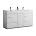 KubeBath Milano 60" Double Sink Modern Bathroom Vanity KubeBath