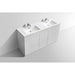 KubeBath Milano 60" Double Sink Modern Bathroom Vanity KubeBath