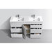 KubeBath Milano 60" Double Sink Modern Bathroom Vanity KubeBath