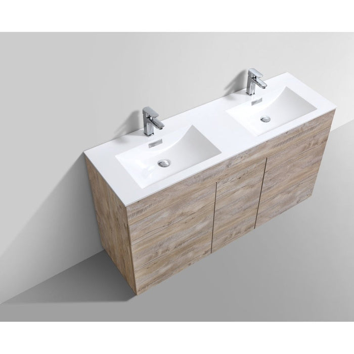 KubeBath Milano 60" Double Sink Modern Bathroom Vanity KubeBath