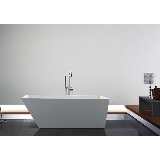 KubeBath Kube Obliquo 67" White Free Standing Bathtub KubeBath