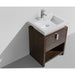 KubeBath Levi 24" Rose Wood Modern Bathroom Vanity with Cubby Hole KubeBath