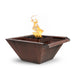 The Outdoor Plus 30" Maya Hammered Copper Fire & Water Bowl Wide Gravity Spill |Match Lit The Outdoor Plus