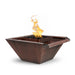 The Outdoor Plus 36" Maya Hammered Copper Fire & Water Bowl Wide Gravity Spill | Match Lit The Outdoor Plus