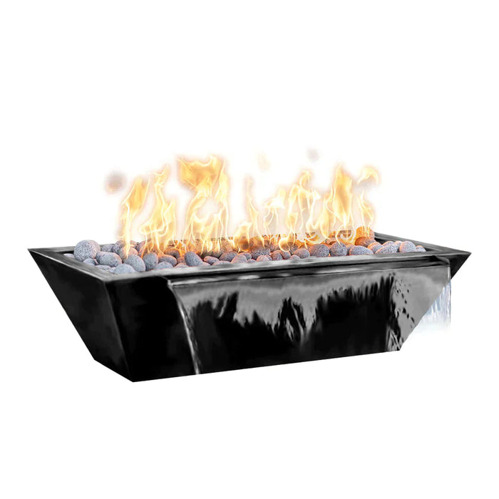 The Outdoor Plus 60" x 20" Linear Maya Powder Coat Fire and Water Bowl | Low Voltage Electric Ignition The Outdoor Plus