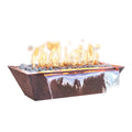 The Outdoor Plus 60" x 20" Linear Maya Powder Coat Fire and Water Bowl | Match Lit with Flame Sense