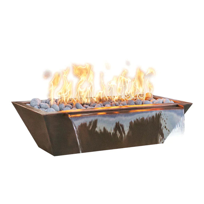 The Outdoor Plus 60" x 20" Linear Maya Powder Coat Fire and Water Bowl | Low Voltage Electric Ignition The Outdoor Plus