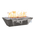The Outdoor Plus 60" x 20" Linear Maya Powder Coat Fire and Water Bowl | Low Voltage Electric Ignition
