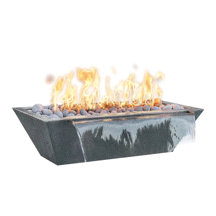 The Outdoor Plus 60" x 20" Linear Maya Powder Coat Fire and Water Bowl | Match Lit The Outdoor Plus