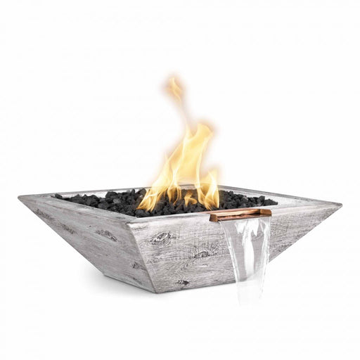 The Outdoor Plus Maya Fire & Water Bowl | Wood Grain Concrete The Outdoor Plus