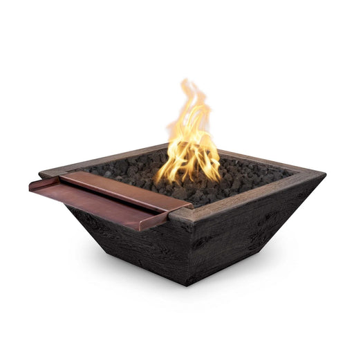 The Outdoor Plus Maya Fire & Water Bowl Wide Spill | Wood Grain Concrete The Outdoor Plus