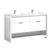 KubeBath Nudo 60" Double Sink Modern Bathroom Vanity KubeBath