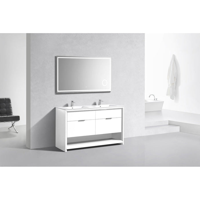 KubeBath Nudo 60" Double Sink Modern Bathroom Vanity KubeBath