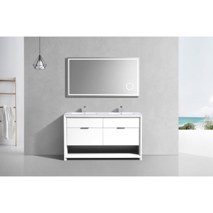 KubeBath Nudo 60" Double Sink Modern Bathroom Vanity KubeBath