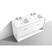 KubeBath Nudo 60" Double Sink Modern Bathroom Vanity KubeBath