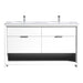 KubeBath Nudo 60" Double Sink Modern Bathroom Vanity KubeBath