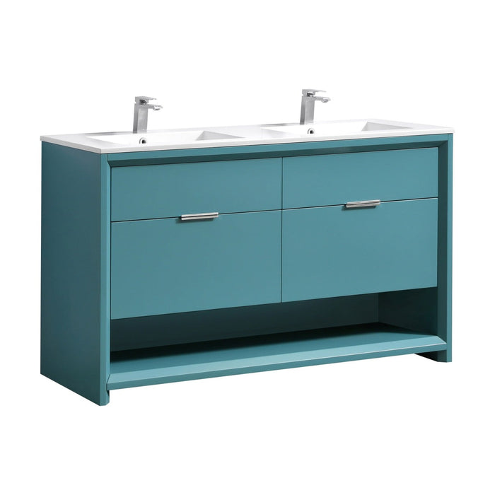 KubeBath Nudo 60" Double Sink Modern Bathroom Vanity KubeBath