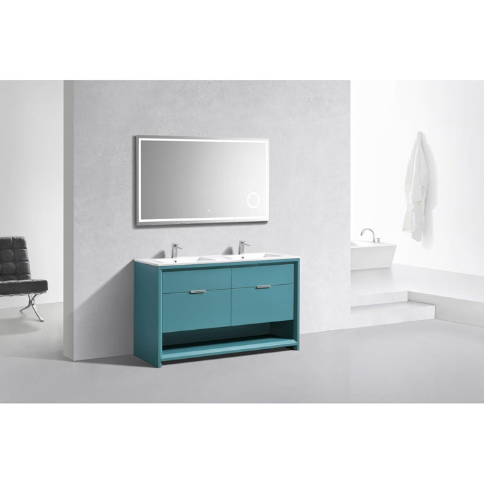KubeBath Nudo 60" Double Sink Modern Bathroom Vanity KubeBath